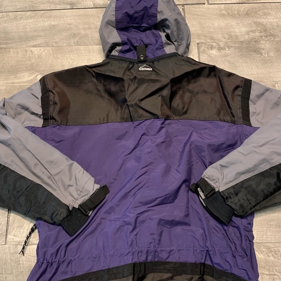 Vtg Gelande Microlite Anorak Purple & Gray Hooded Pullover Jacket Men's Sz Large - Picture 6 of 10
